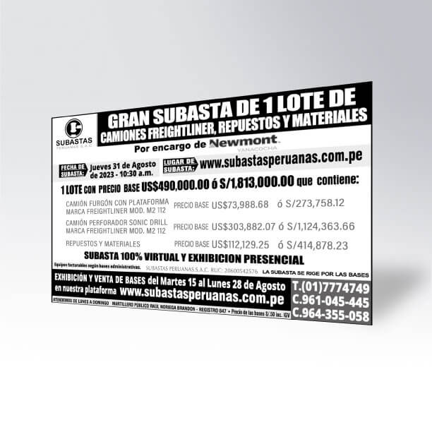Anuncio de prensa - Subastas